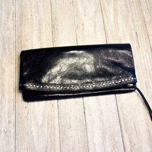 Elegant Black Clutch with Studded Detail